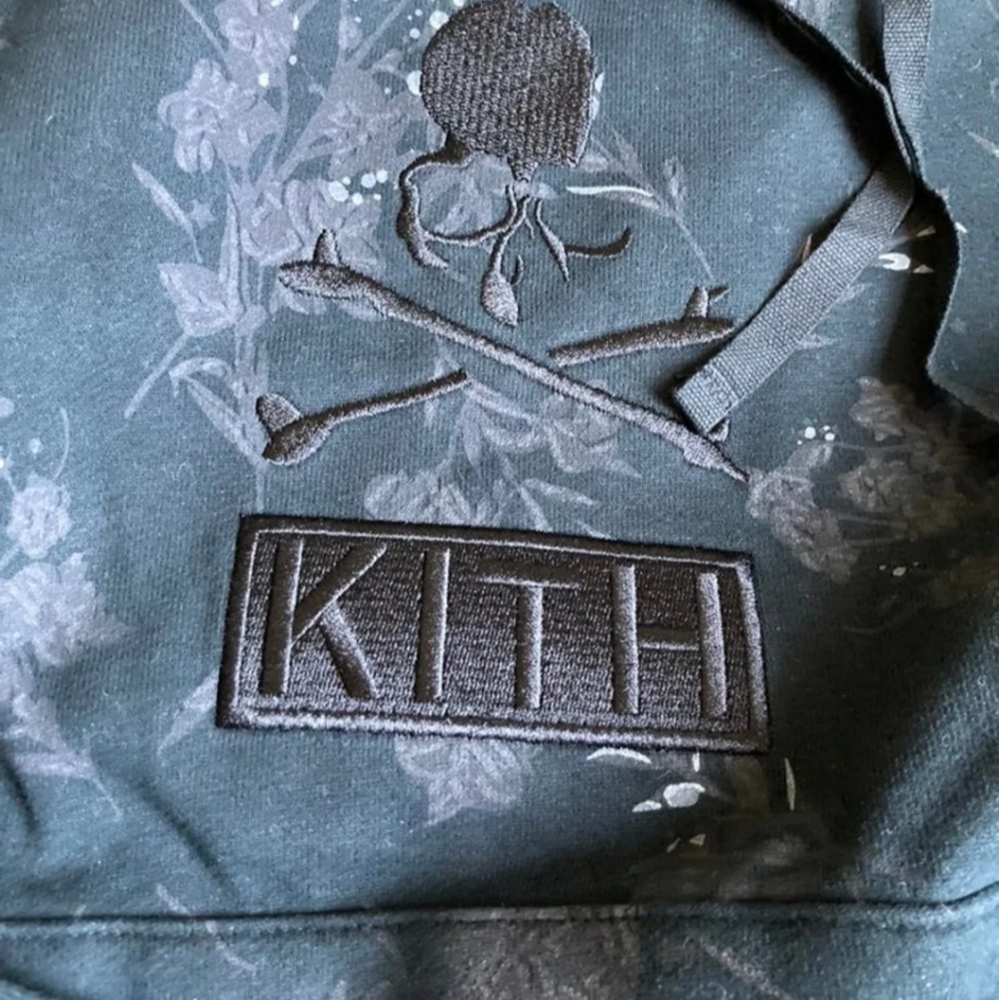 Kith x mastermind WORLD Floral Hoodie Blk Extra Large